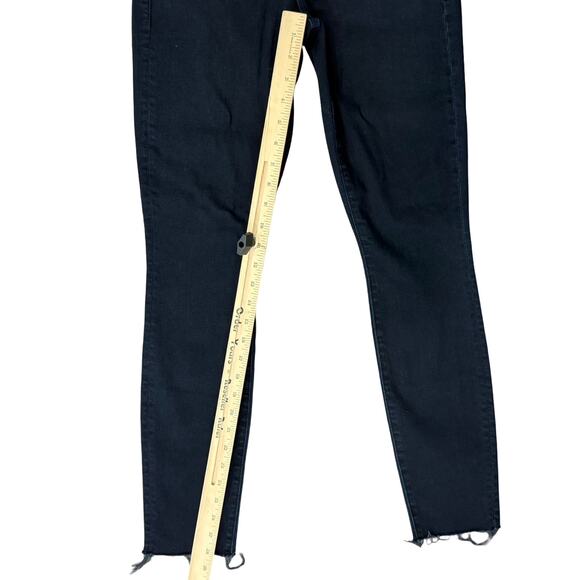 Mother Pixie Ankle Fray Holding Hands Dark Wash Button Fly Skinny Jeans size 24 - Picture 5 of 14